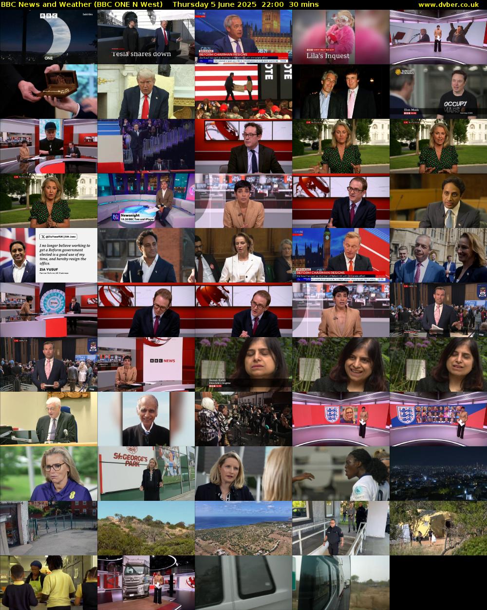 BBC News and Weather (BBC ONE N West) Thursday 5 June 2025 22:00 - 22:30