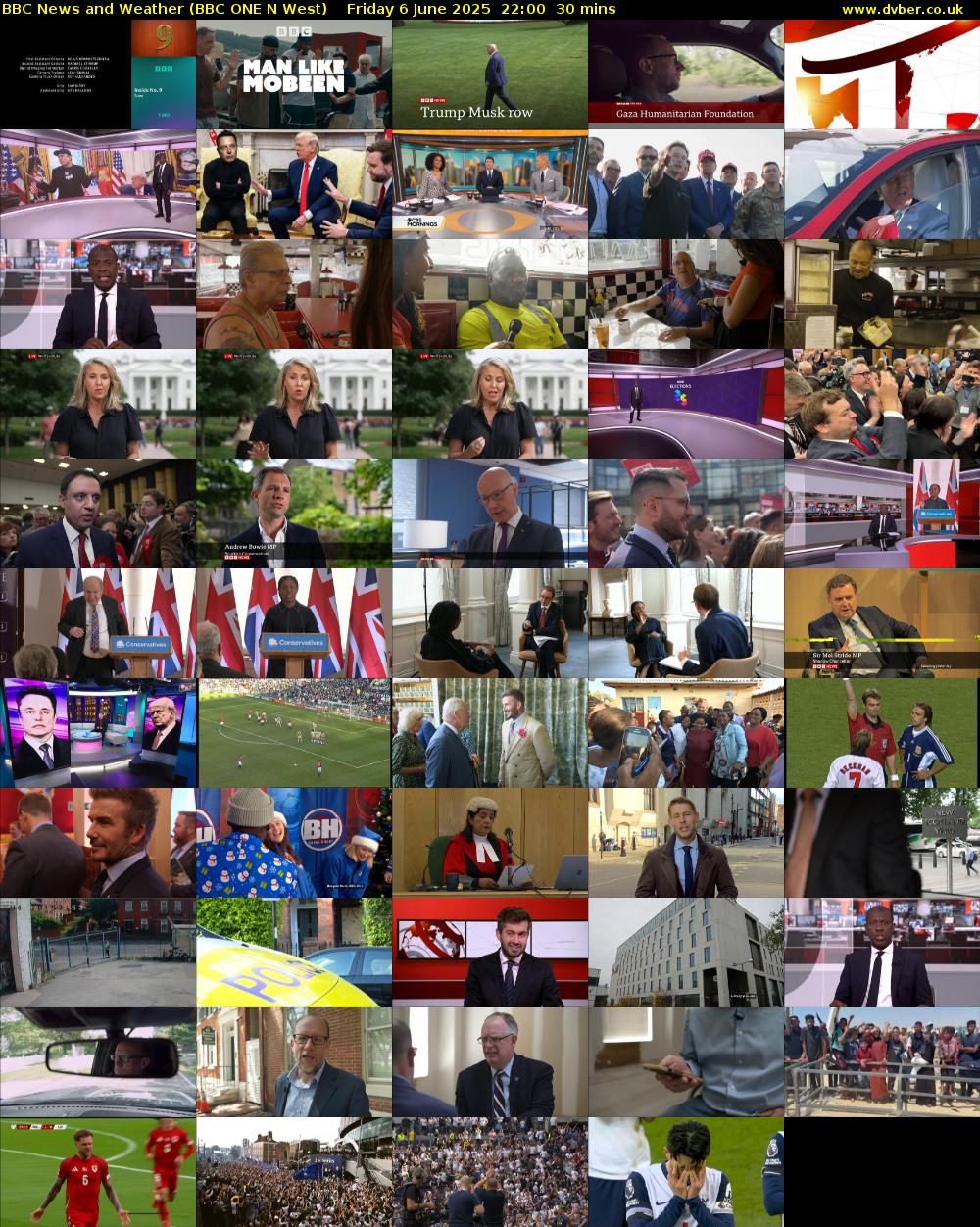 BBC News and Weather (BBC ONE N West) Friday 6 June 2025 22:00 - 22:30