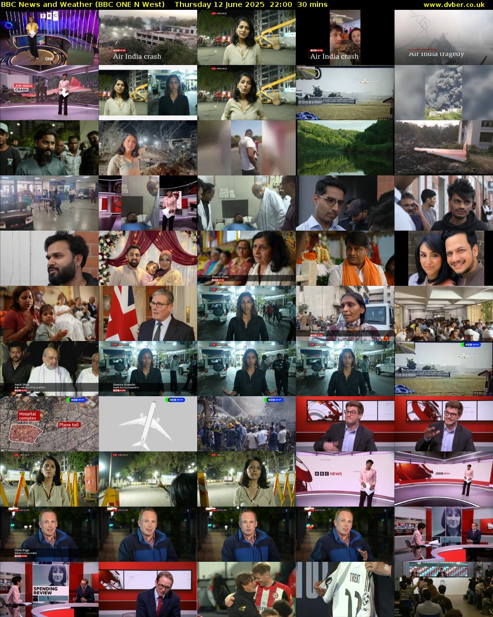 BBC News and Weather (BBC ONE N West) Thursday 12 June 2025 22:00 - 22:30