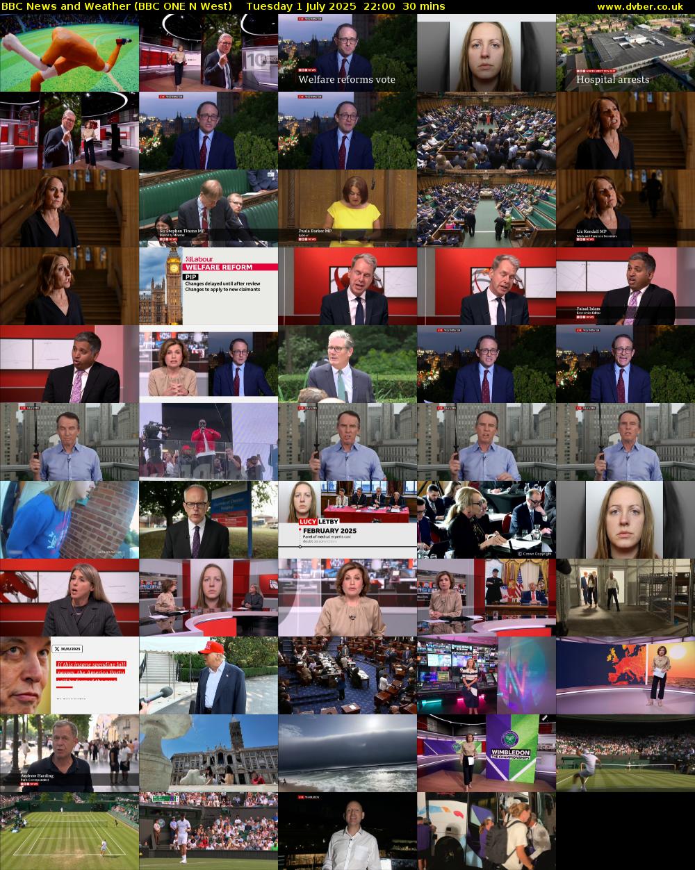 BBC News and Weather (BBC ONE N West) Tuesday 1 July 2025 22:00 - 22:30