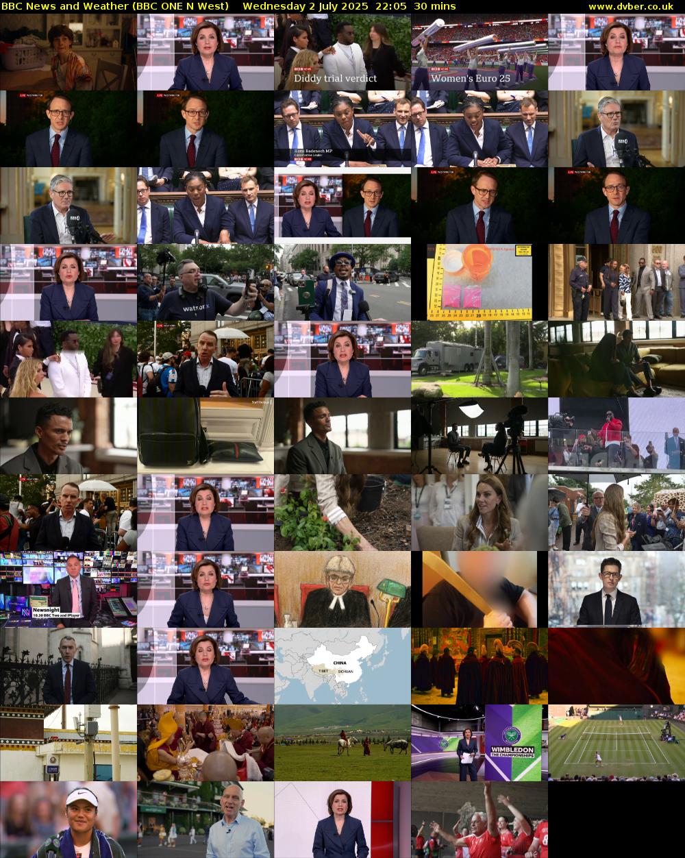 BBC News and Weather (BBC ONE N West) Wednesday 2 July 2025 22:05 - 22:35