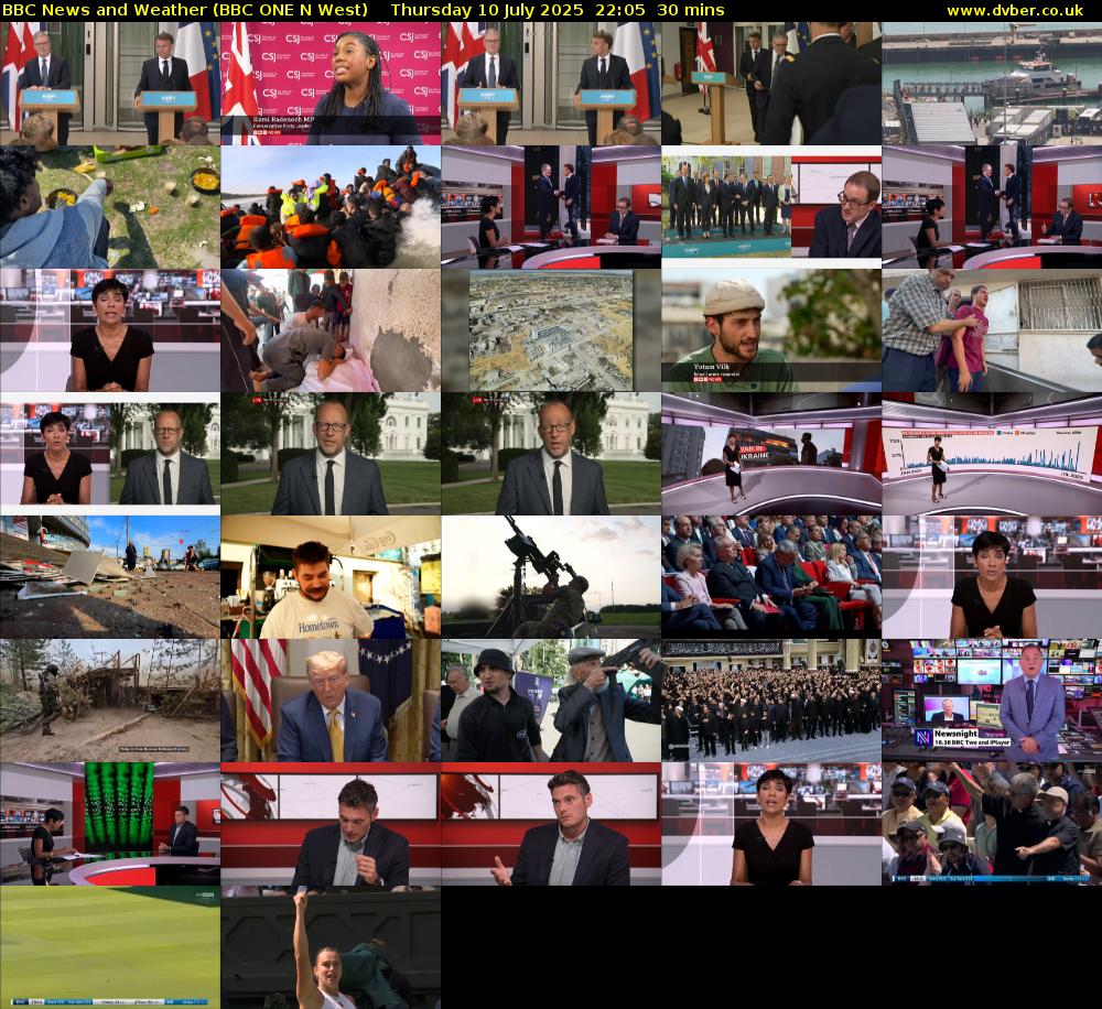 BBC News and Weather (BBC ONE N West) Thursday 10 July 2025 22:05 - 22:35