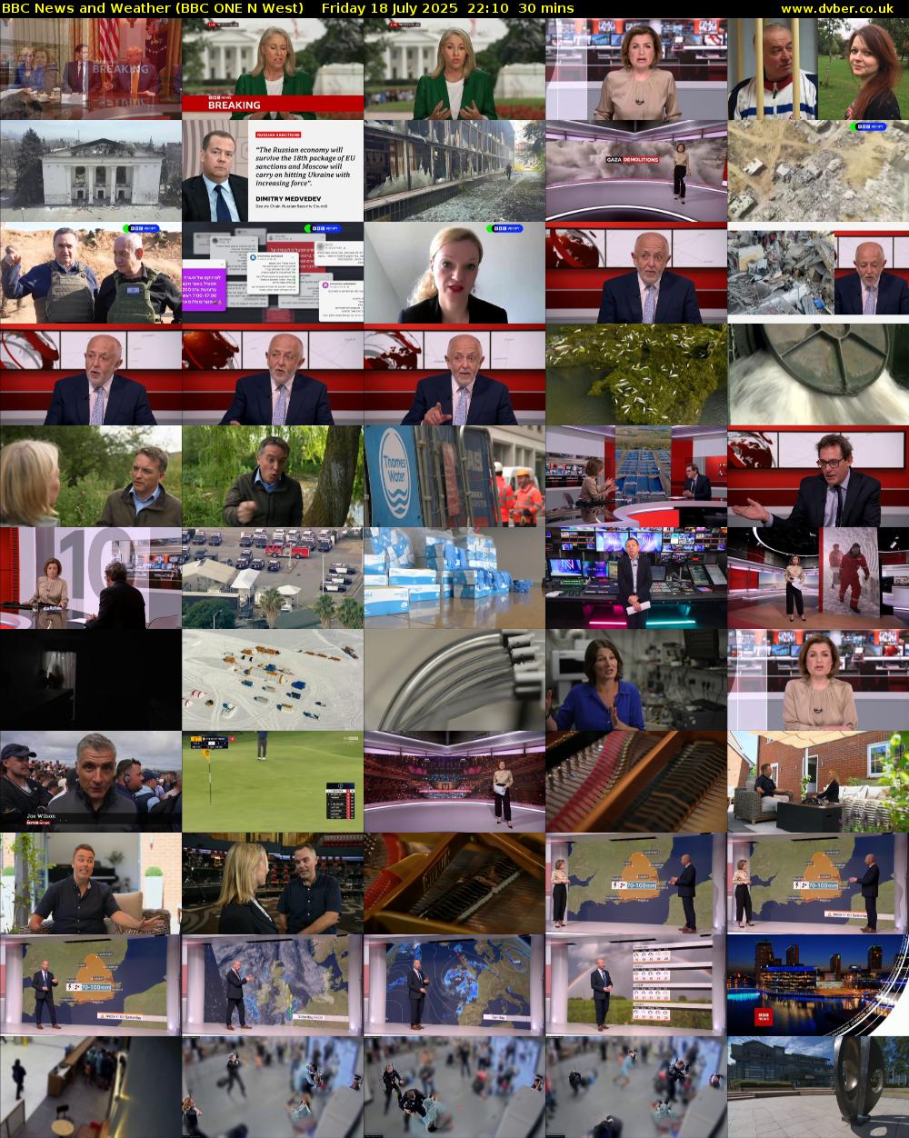 BBC News and Weather (BBC ONE N West) Friday 18 July 2025 22:10 - 22:40