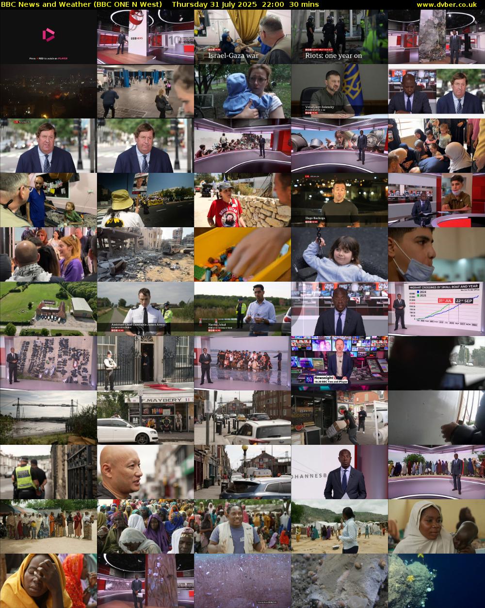 BBC News and Weather (BBC ONE N West) Thursday 31 July 2025 22:00 - 22:30