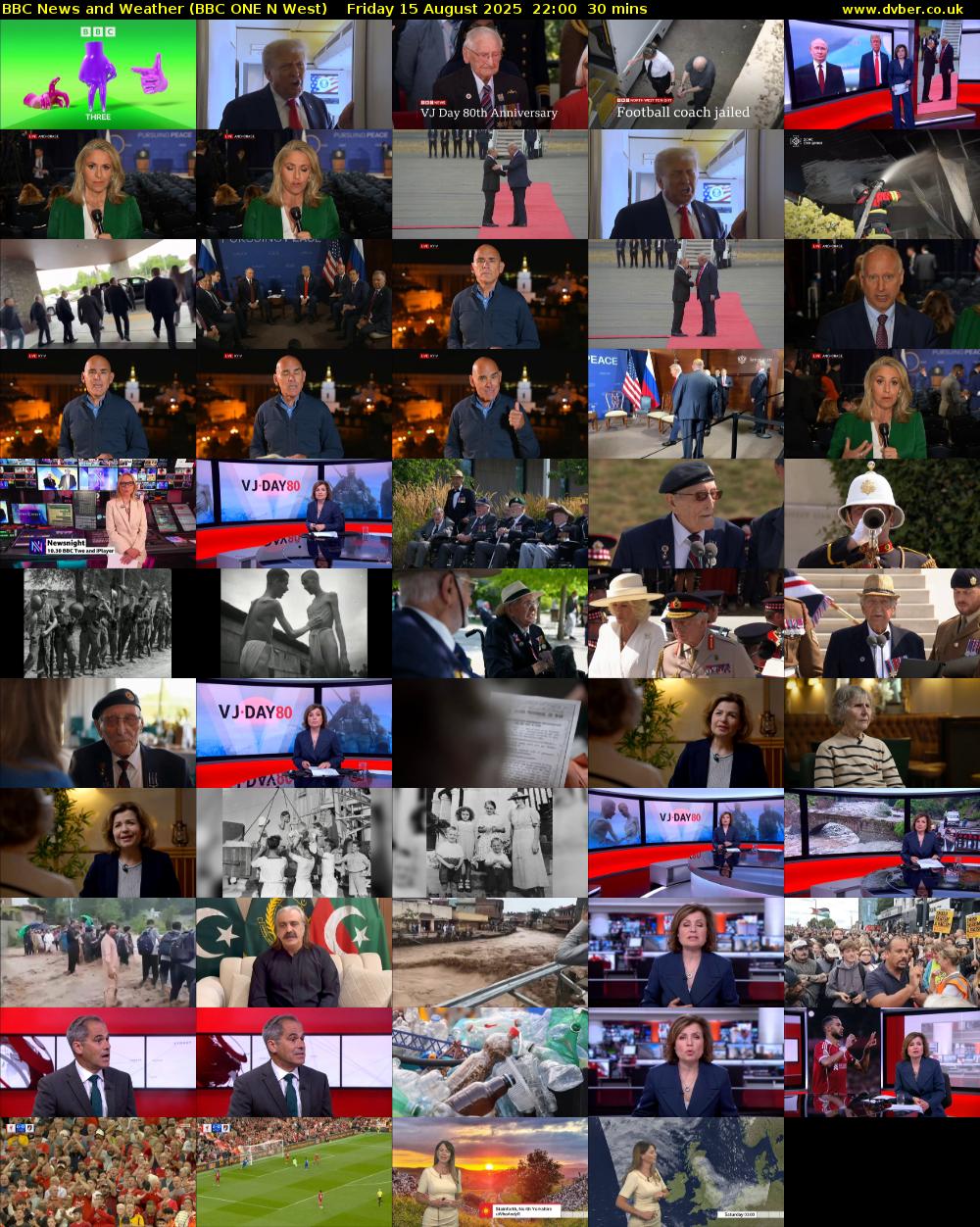 BBC News and Weather (BBC ONE N West) Friday 15 August 2025 22:00 - 22:30