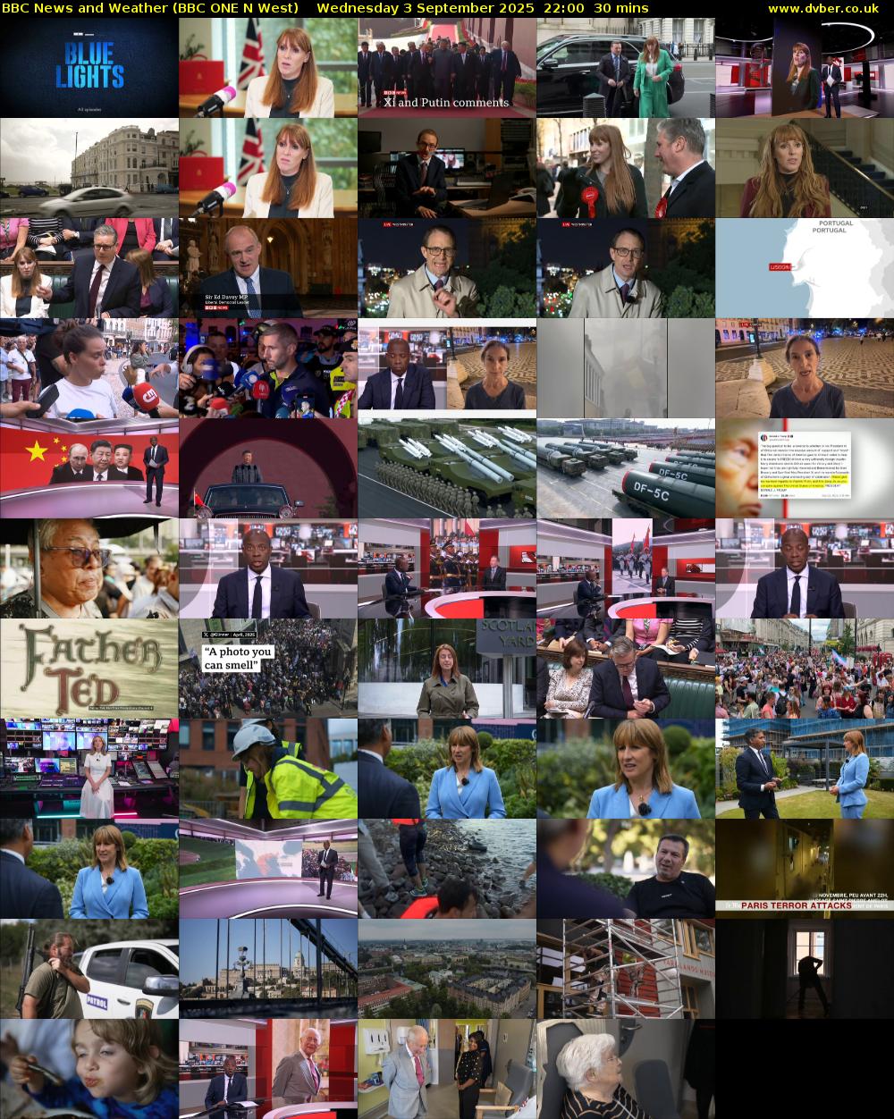 BBC News and Weather (BBC ONE N West) Wednesday 3 September 2025 22:00 - 22:30