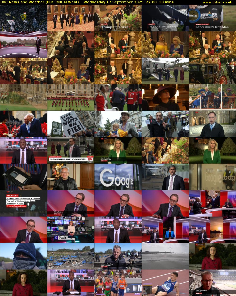 BBC News and Weather (BBC ONE N West) Wednesday 17 September 2025 22:00 - 22:30