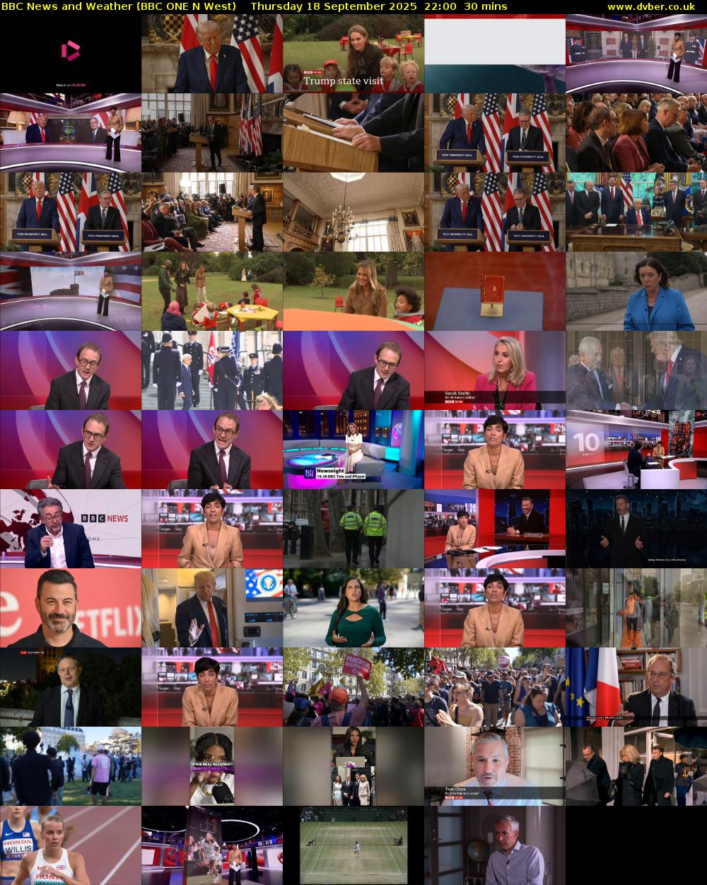 BBC News and Weather (BBC ONE N West) Thursday 18 September 2025 22:00 - 22:30