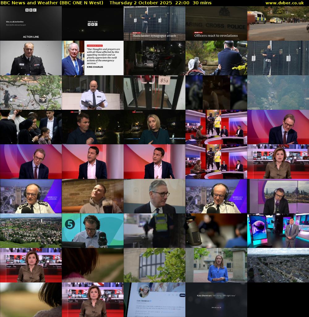 BBC News and Weather (BBC ONE N West) Thursday 2 October 2025 22:00 - 22:30