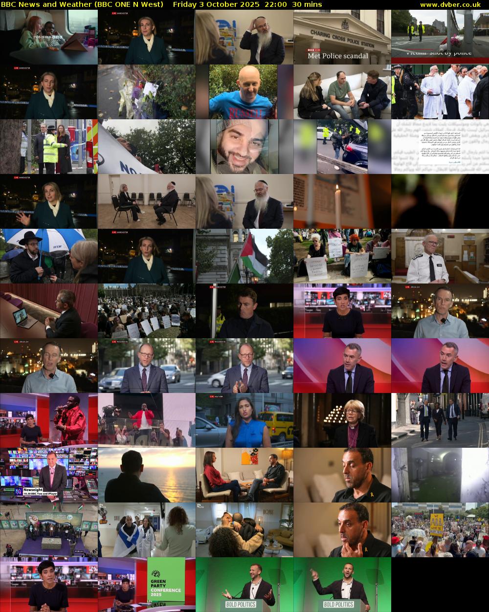 BBC News and Weather (BBC ONE N West) Friday 3 October 2025 22:00 - 22:30