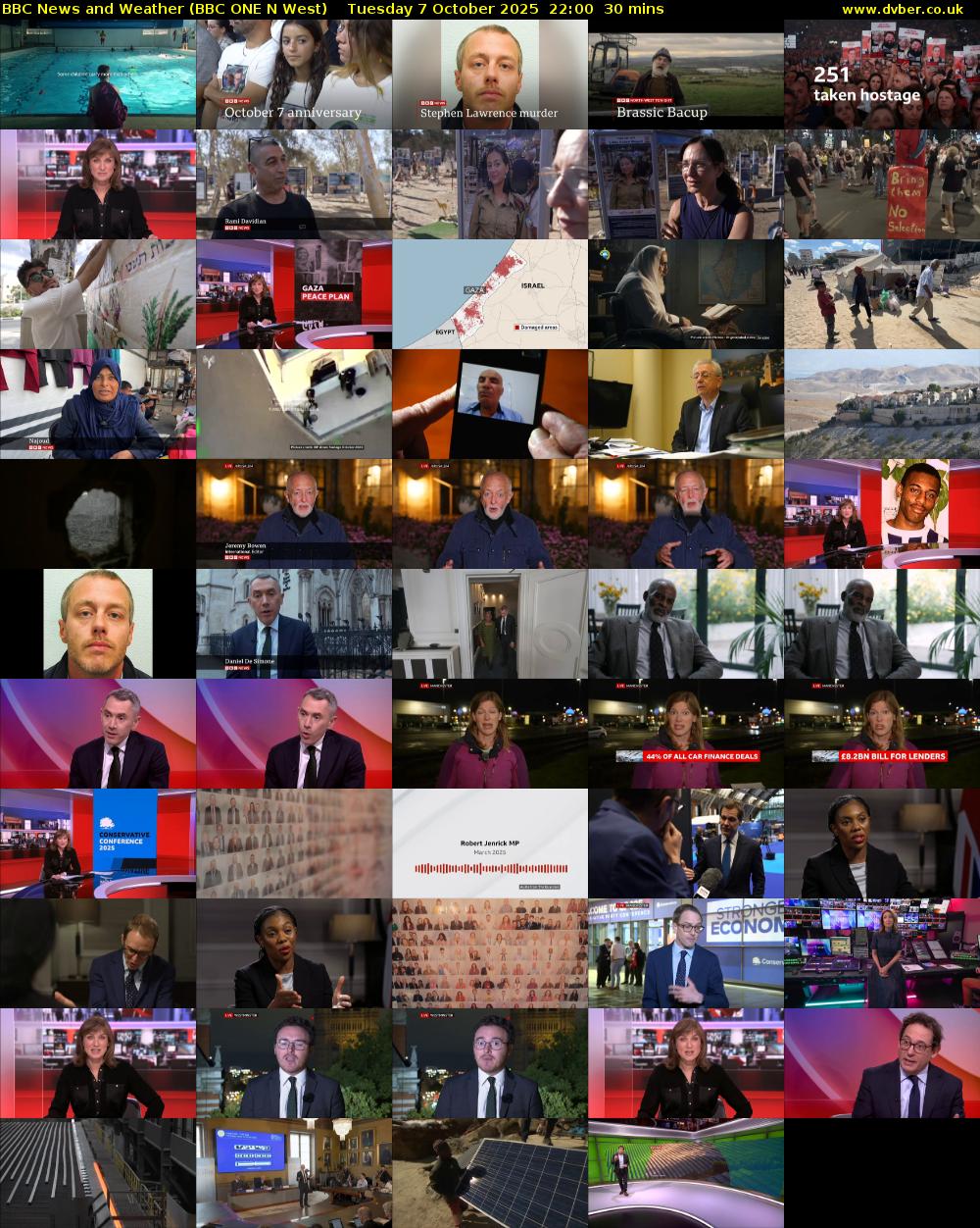 BBC News and Weather (BBC ONE N West) Tuesday 7 October 2025 22:00 - 22:30