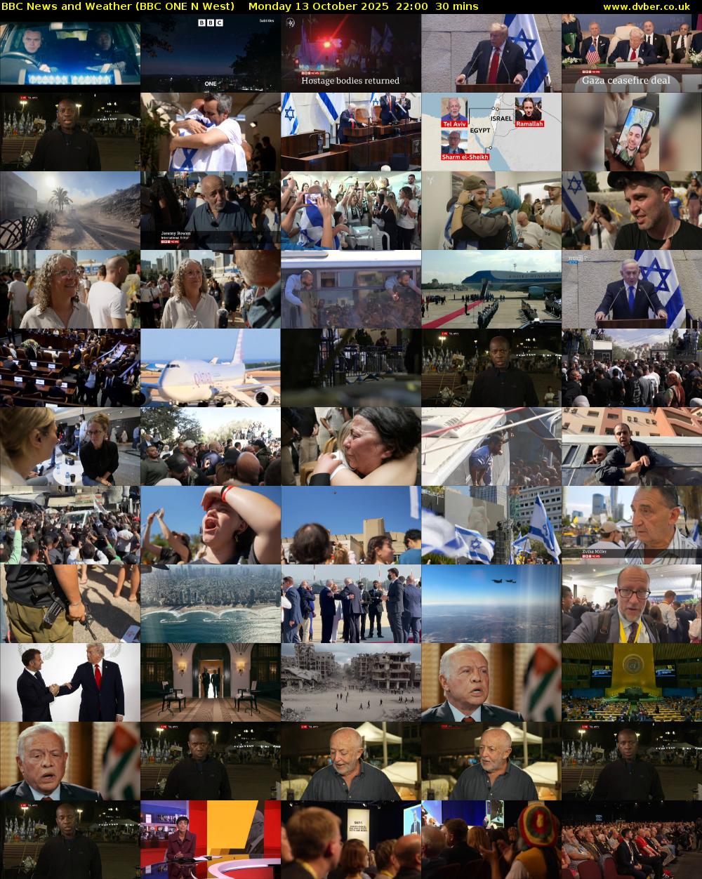 BBC News and Weather (BBC ONE N West) Monday 13 October 2025 22:00 - 22:30