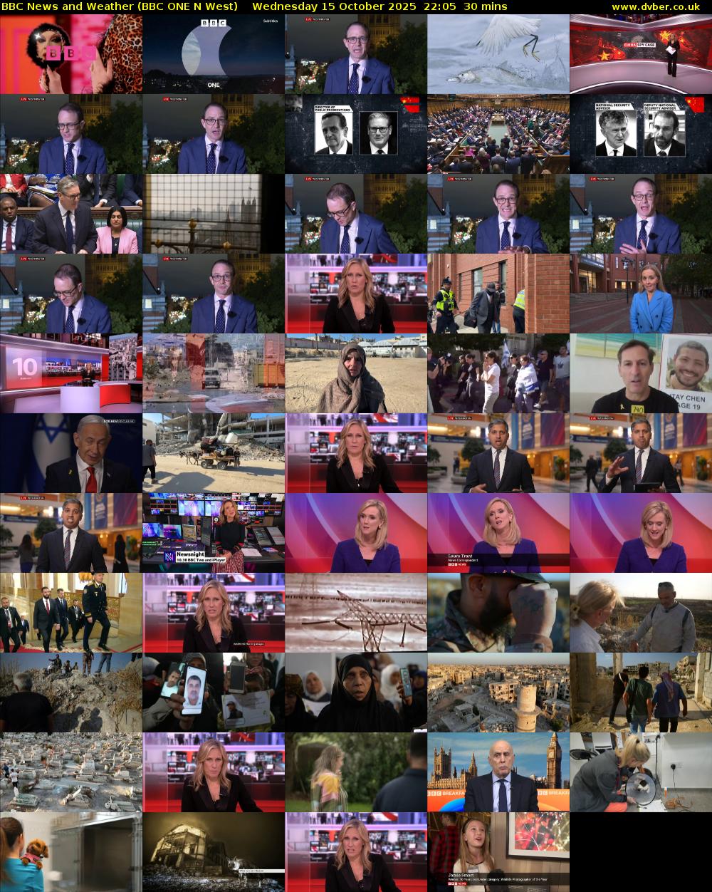 BBC News and Weather (BBC ONE N West) Wednesday 15 October 2025 22:05 - 22:35