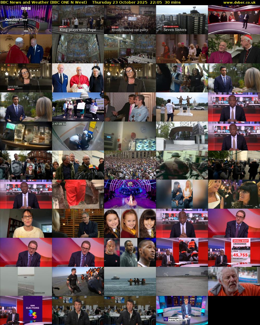 BBC News and Weather (BBC ONE N West) Thursday 23 October 2025 22:05 - 22:35