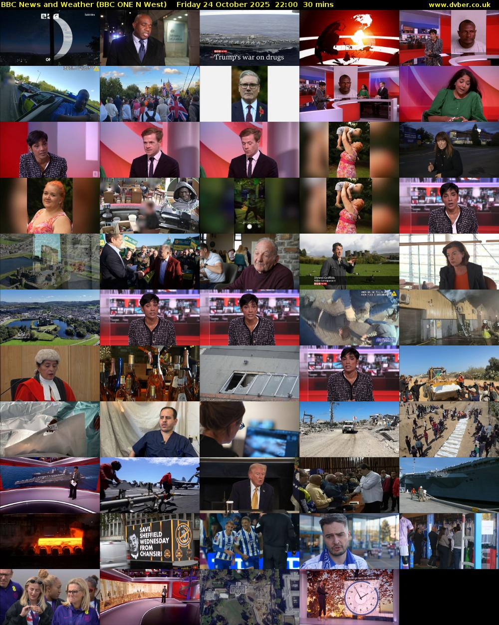 BBC News and Weather (BBC ONE N West) Friday 24 October 2025 22:00 - 22:30