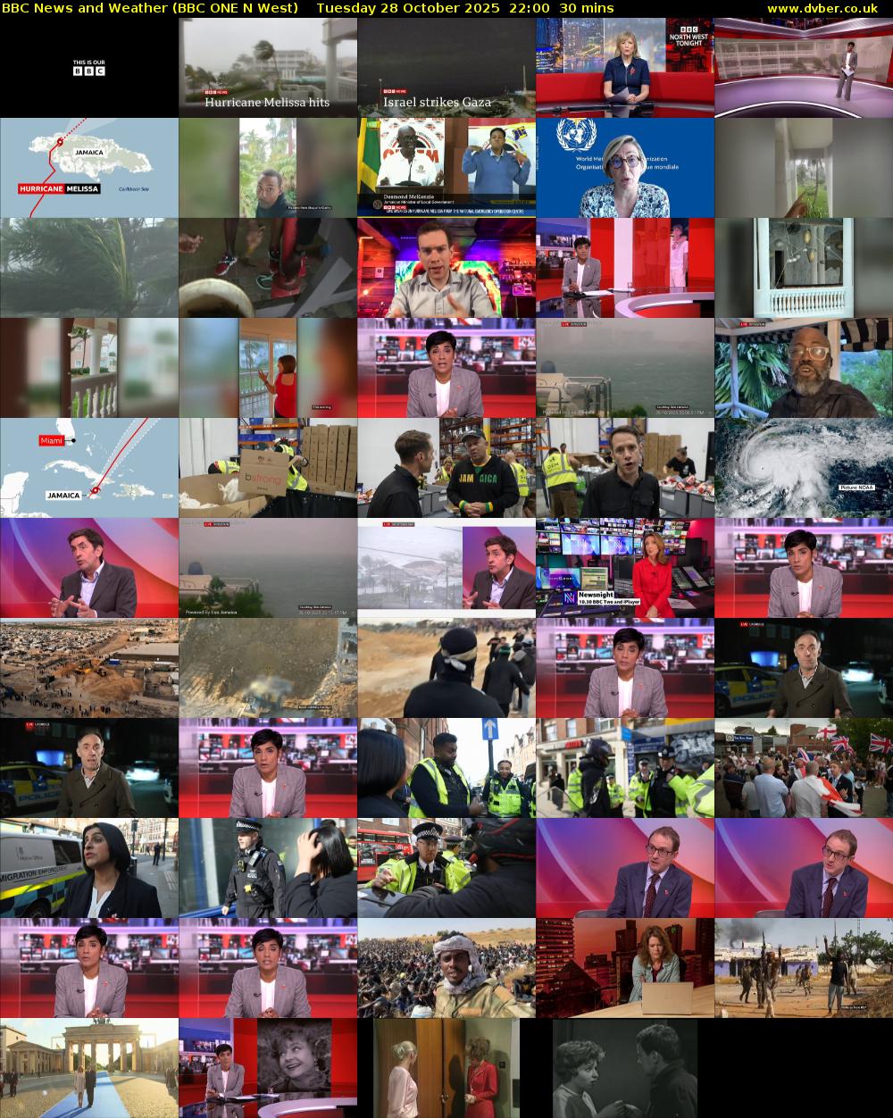 BBC News and Weather (BBC ONE N West) Tuesday 28 October 2025 22:00 - 22:30