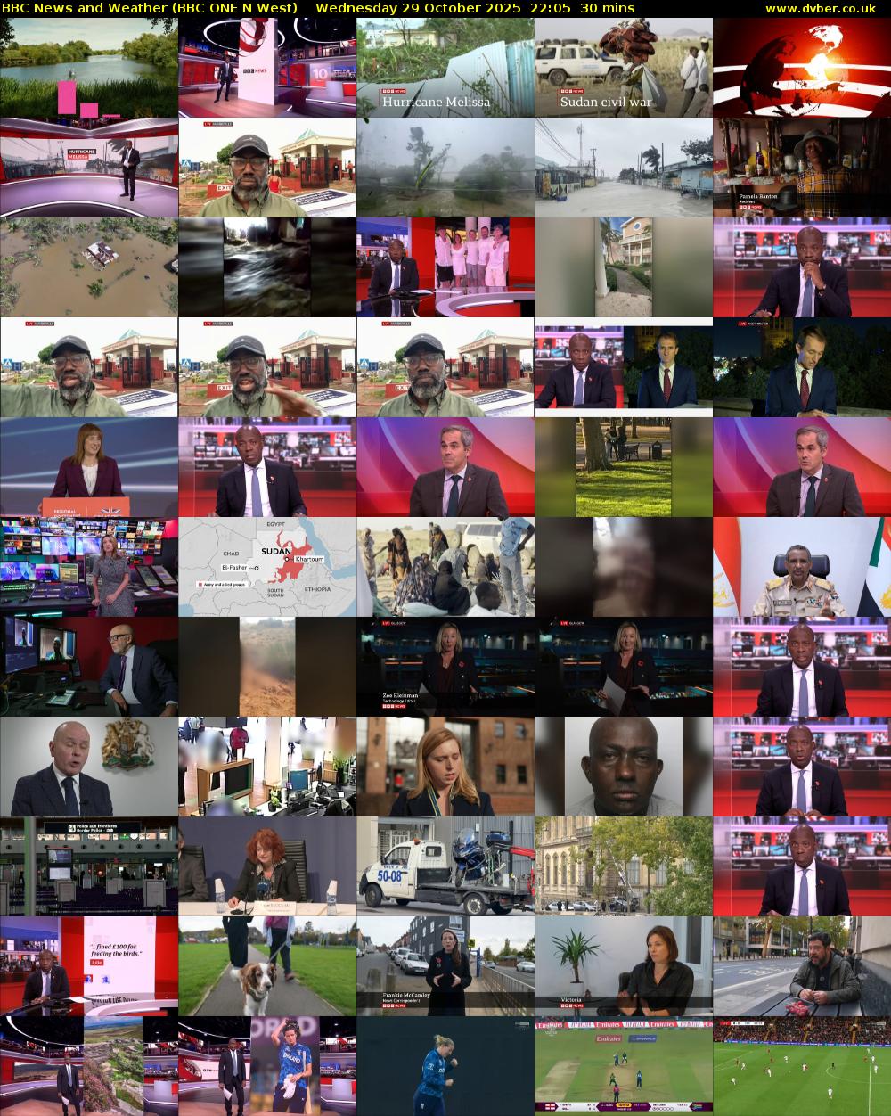 BBC News and Weather (BBC ONE N West) Wednesday 29 October 2025 22:05 - 22:35