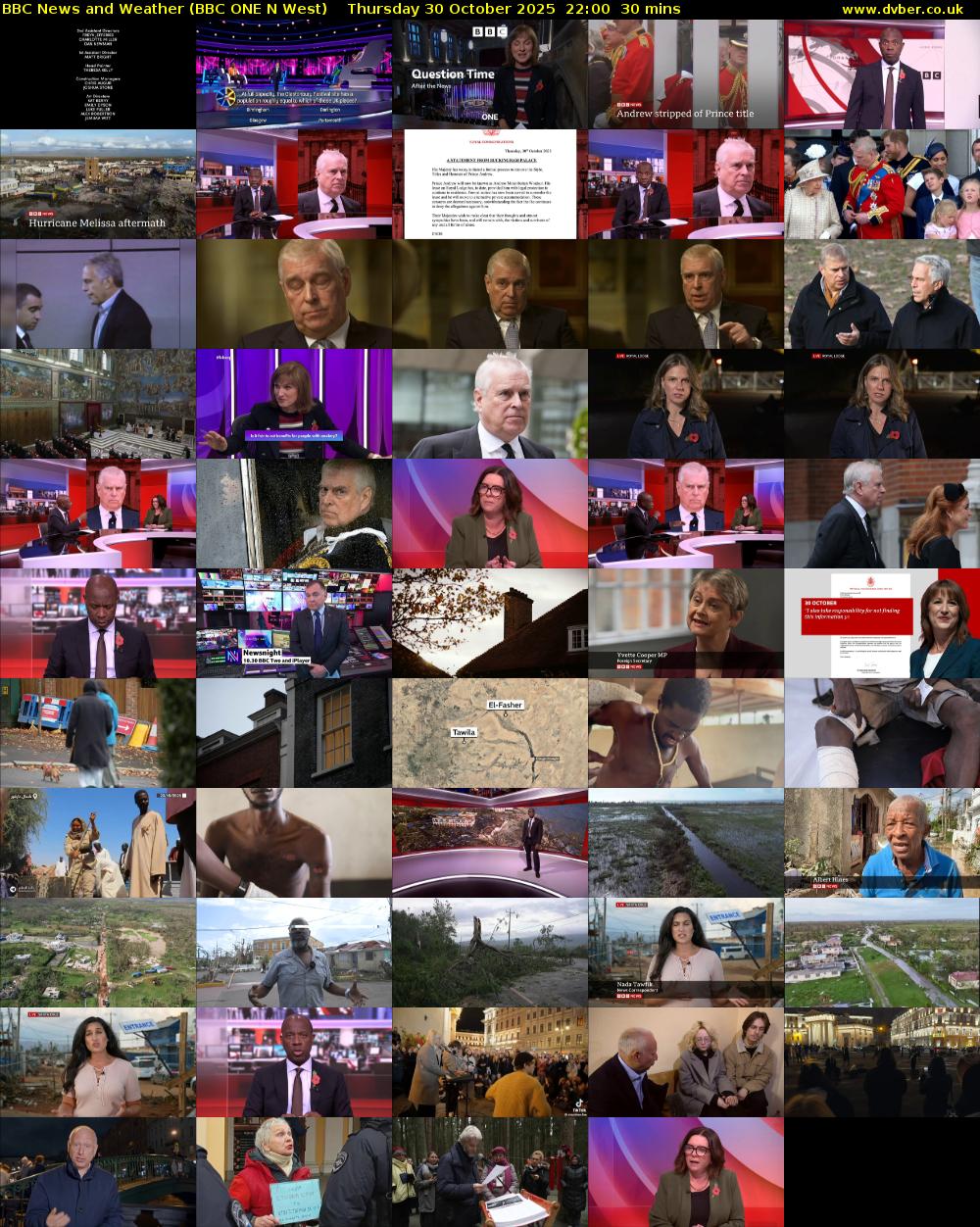BBC News and Weather (BBC ONE N West) Thursday 30 October 2025 22:00 - 22:30