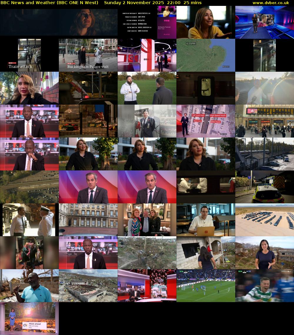 BBC News and Weather (BBC ONE N West) Sunday 2 November 2025 22:00 - 22:25