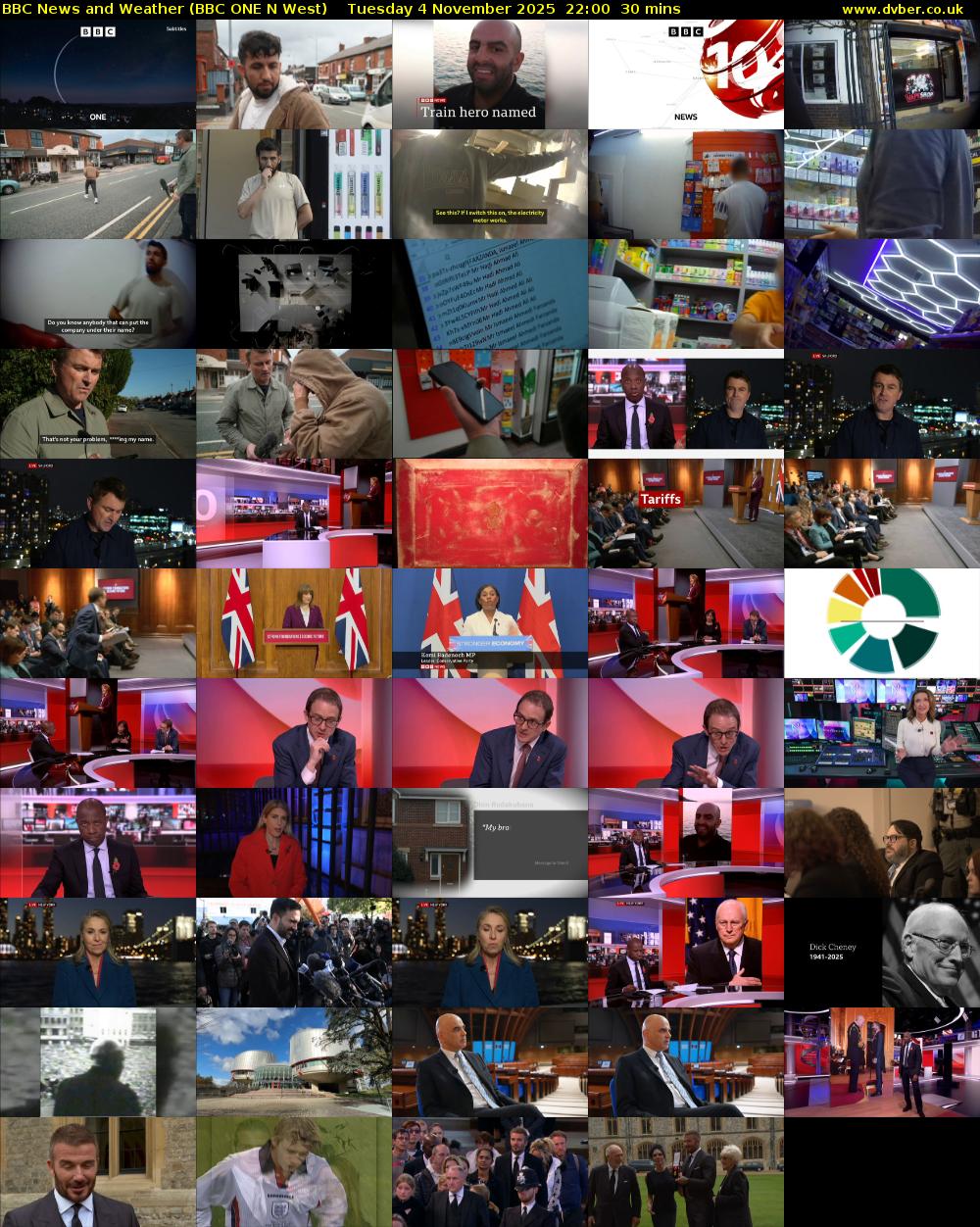 BBC News and Weather (BBC ONE N West) Tuesday 4 November 2025 22:00 - 22:30