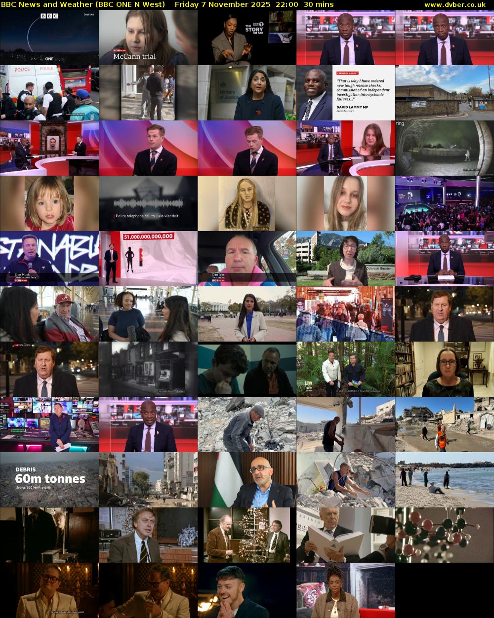 BBC News and Weather (BBC ONE N West) Friday 7 November 2025 22:00 - 22:30