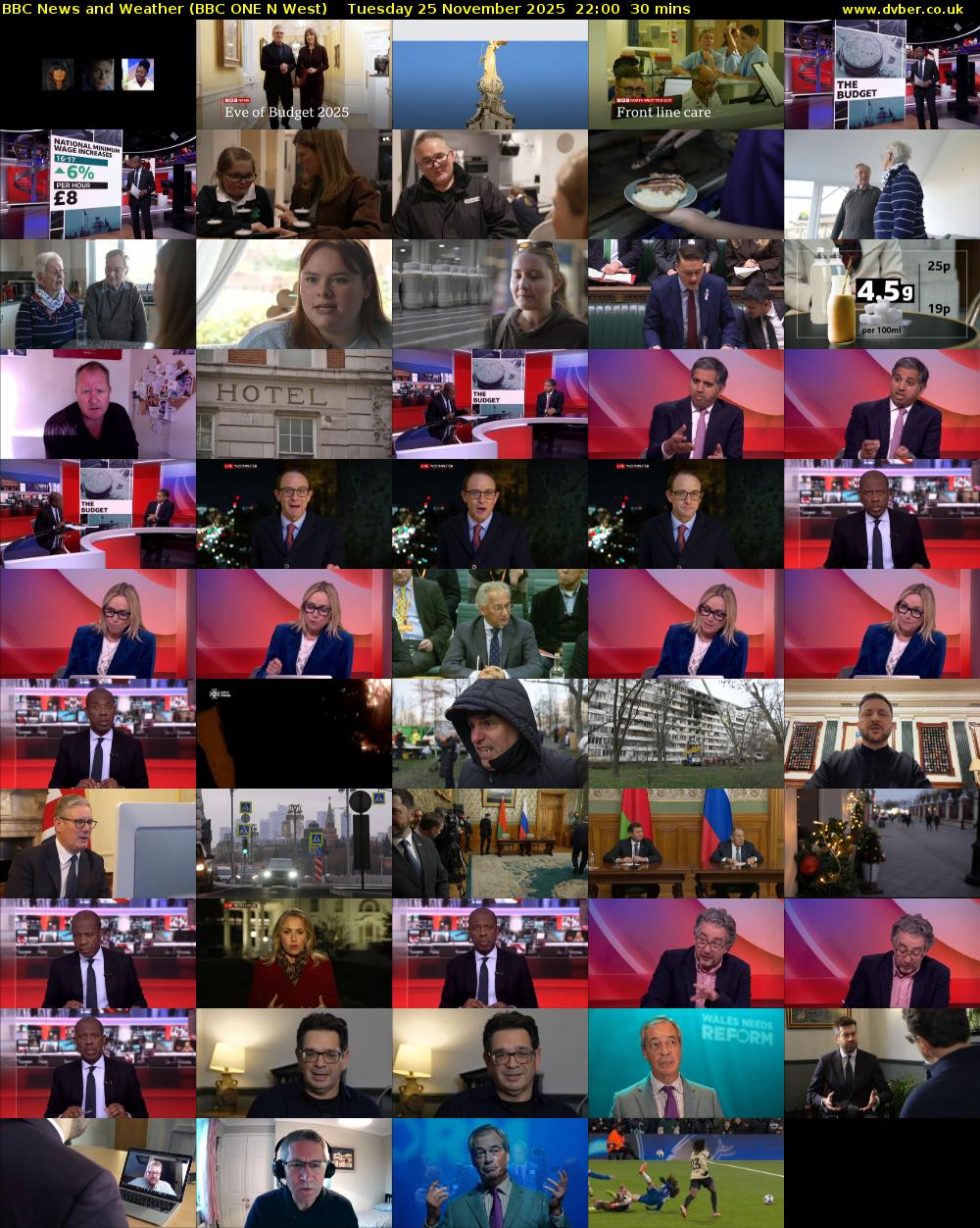 BBC News and Weather (BBC ONE N West) Tuesday 25 November 2025 22:00 - 22:30