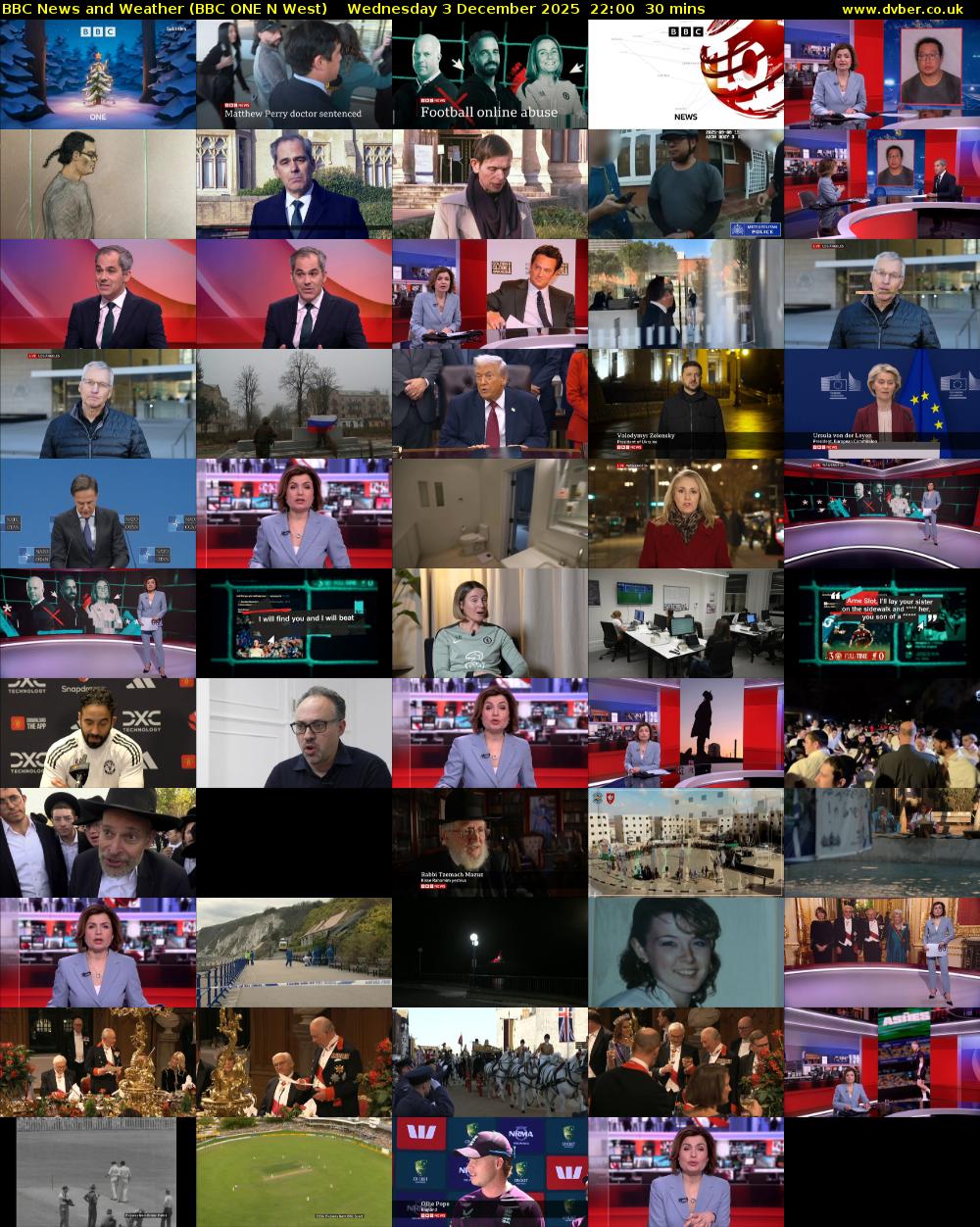 BBC News and Weather (BBC ONE N West) Wednesday 3 December 2025 22:00 - 22:30