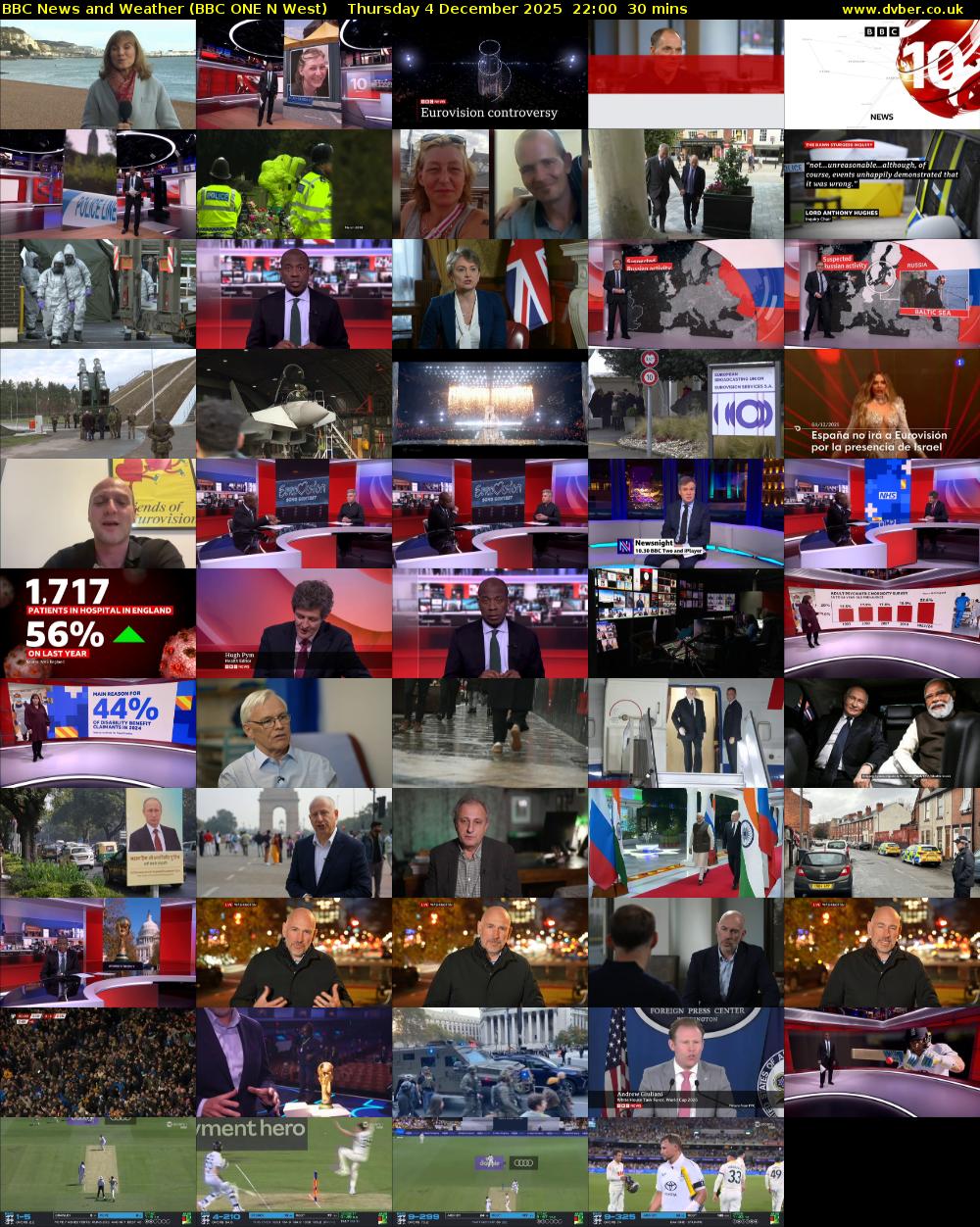 BBC News and Weather (BBC ONE N West) Thursday 4 December 2025 22:00 - 22:30