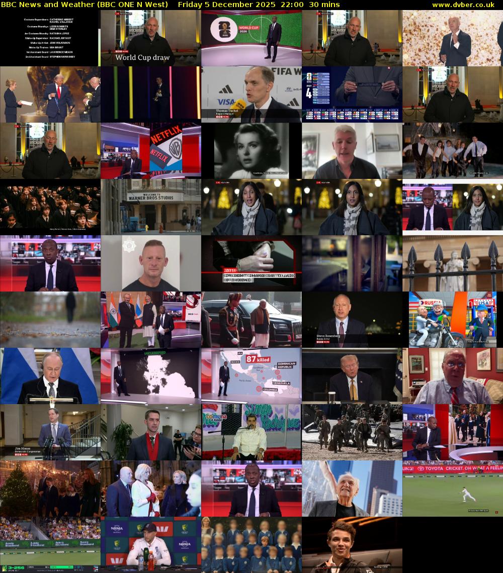 BBC News and Weather (BBC ONE N West) Friday 5 December 2025 22:00 - 22:30