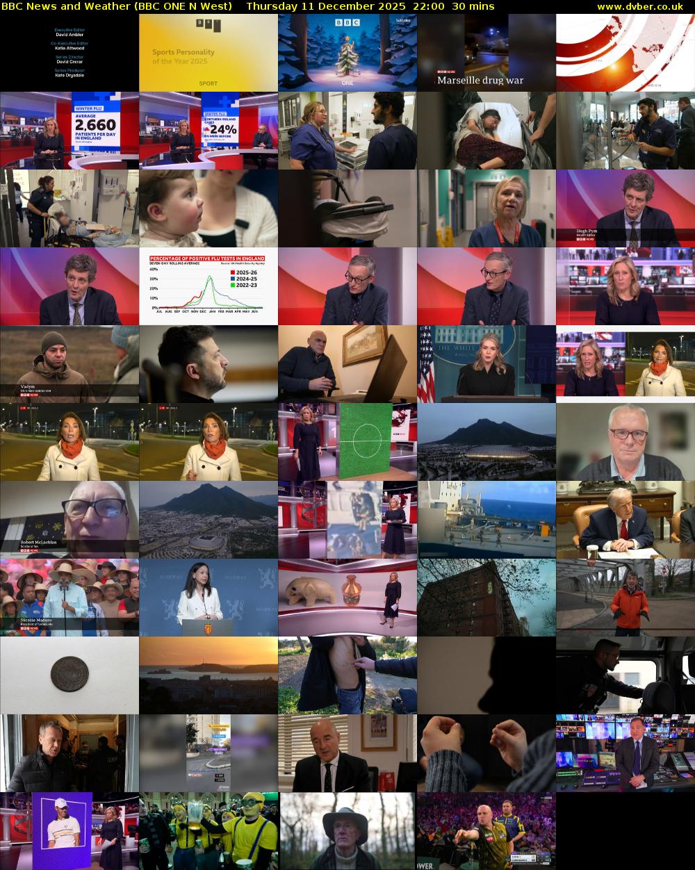 BBC News and Weather (BBC ONE N West) Thursday 11 December 2025 22:00 - 22:30