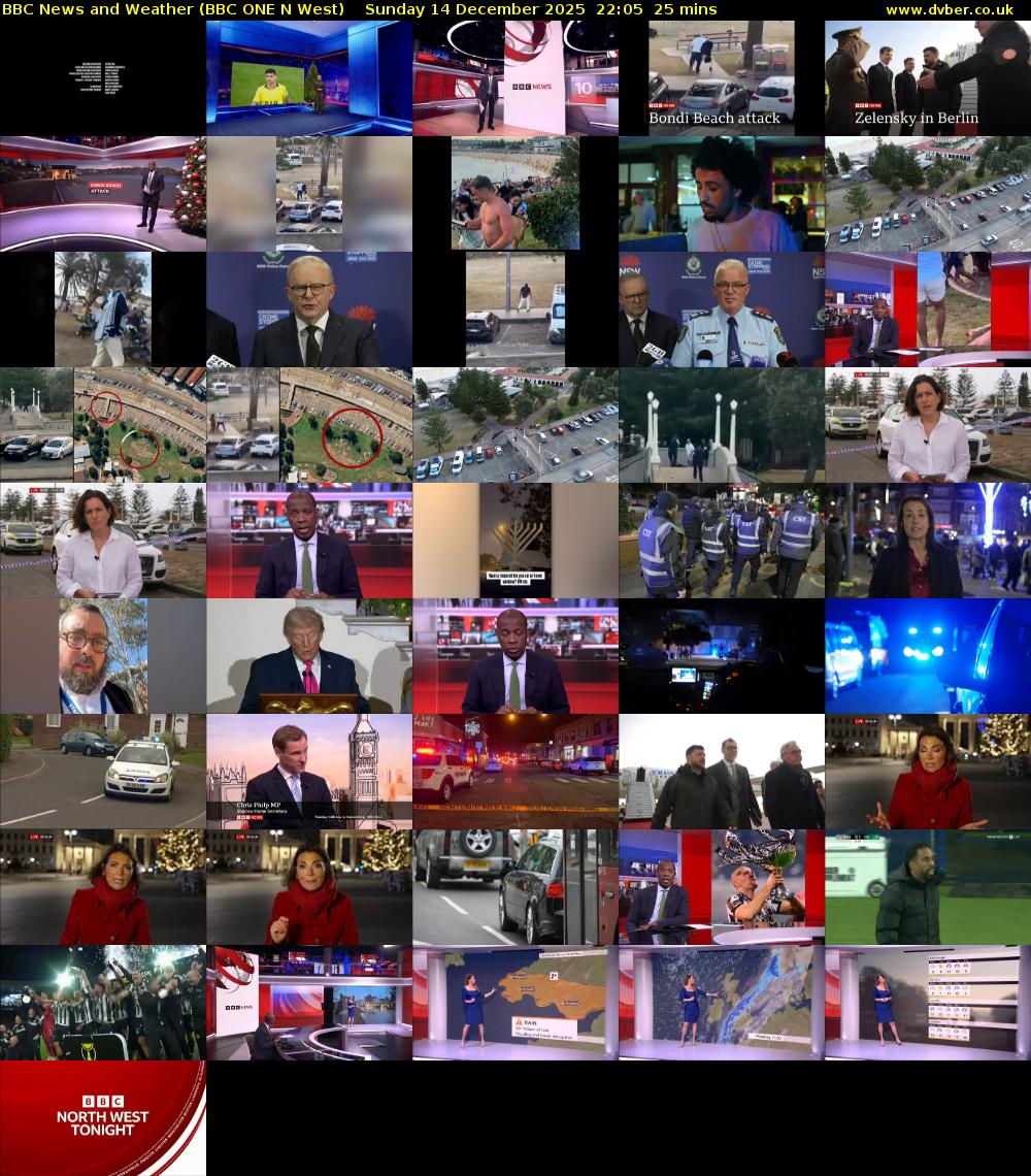 BBC News and Weather (BBC ONE N West) Sunday 14 December 2025 22:05 - 22:30