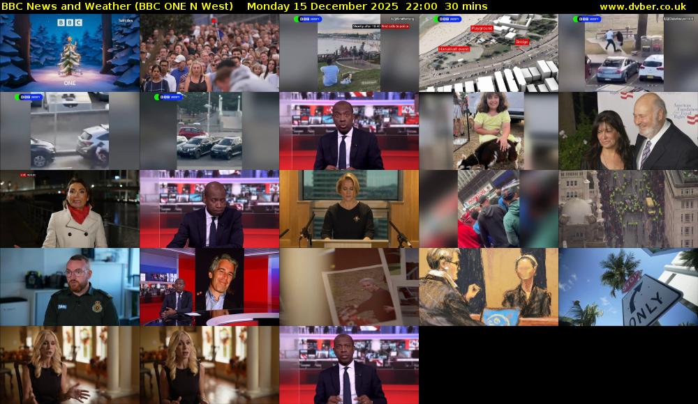 BBC News and Weather (BBC ONE N West) Monday 15 December 2025 22:00 - 22:30