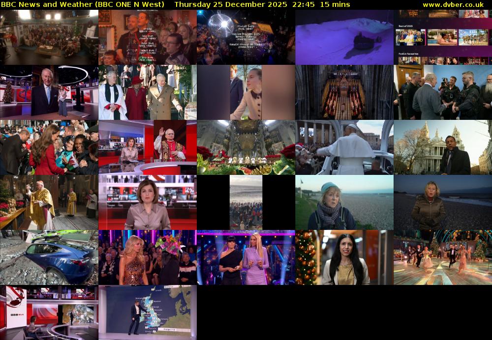 BBC News and Weather (BBC ONE N West) Thursday 25 December 2025 22:45 - 23:00