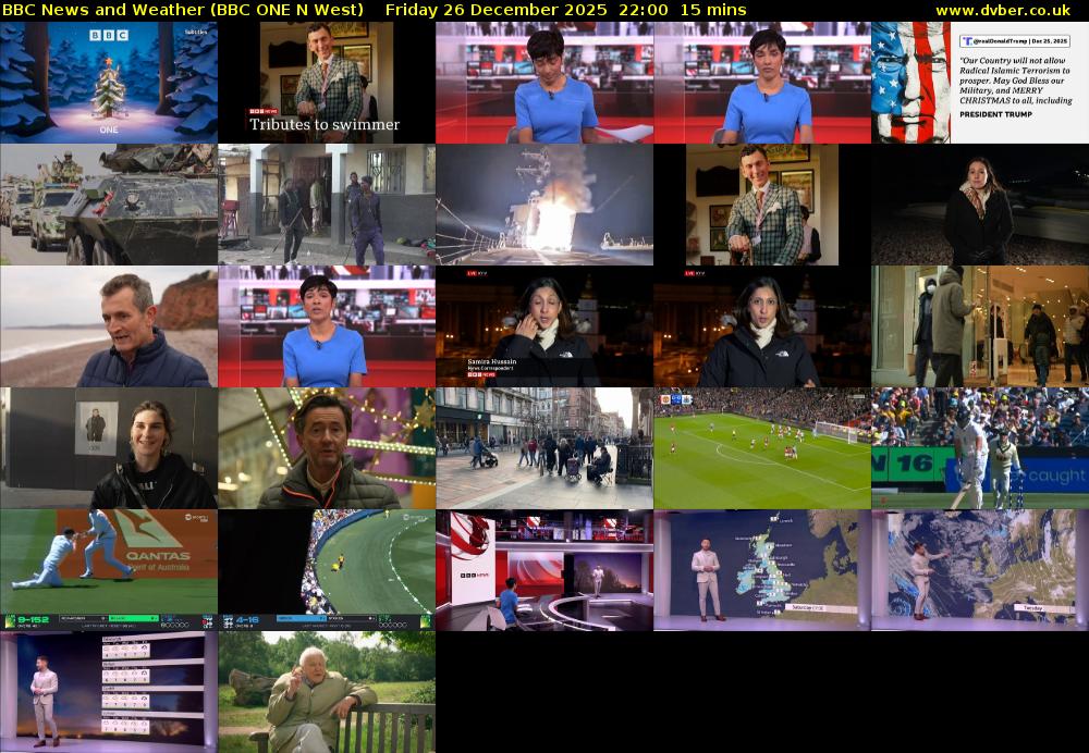 BBC News and Weather (BBC ONE N West) Friday 26 December 2025 22:00 - 22:15