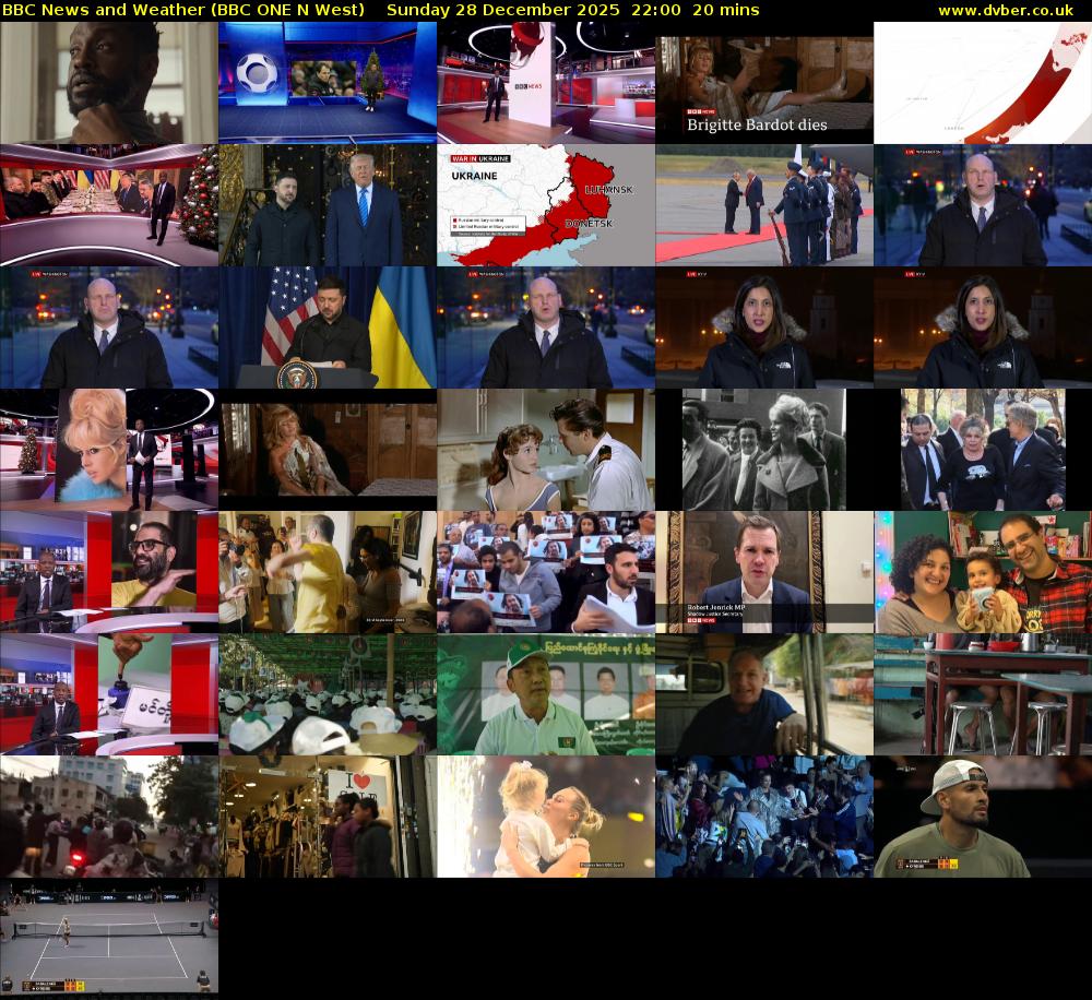 BBC News and Weather (BBC ONE N West) Sunday 28 December 2025 22:00 - 22:20