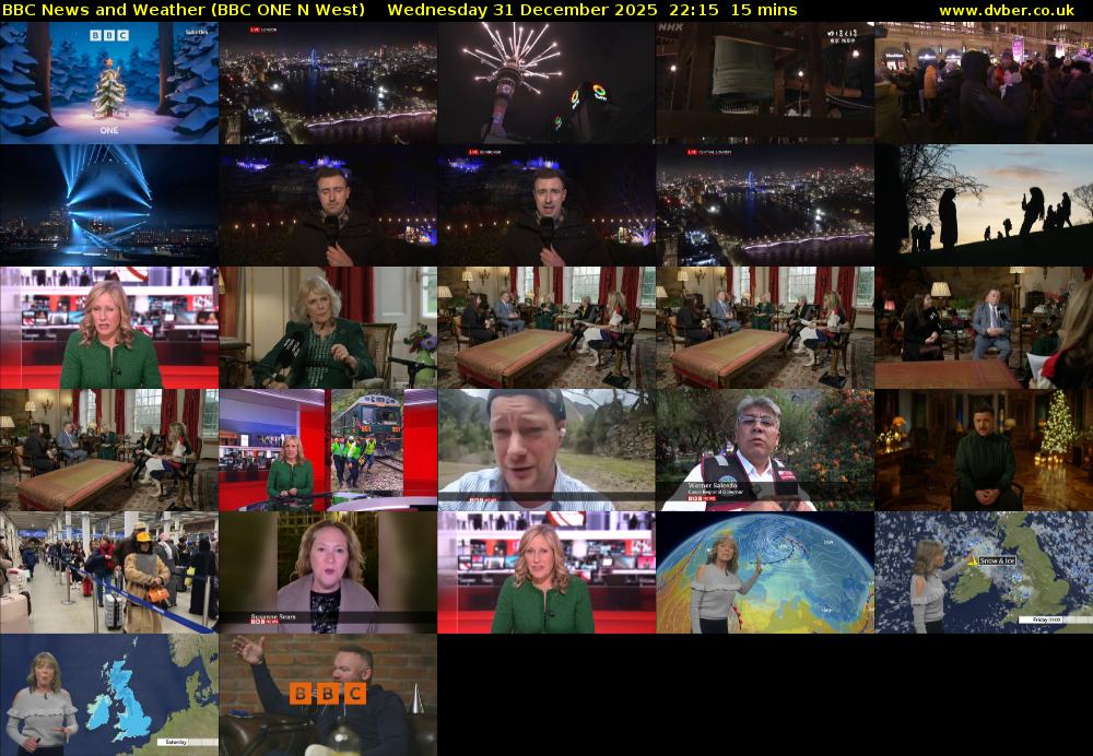 BBC News and Weather (BBC ONE N West) Wednesday 31 December 2025 22:15 - 22:30