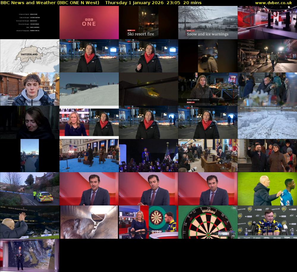 BBC News and Weather (BBC ONE N West) Thursday 1 January 2026 23:05 - 23:25
