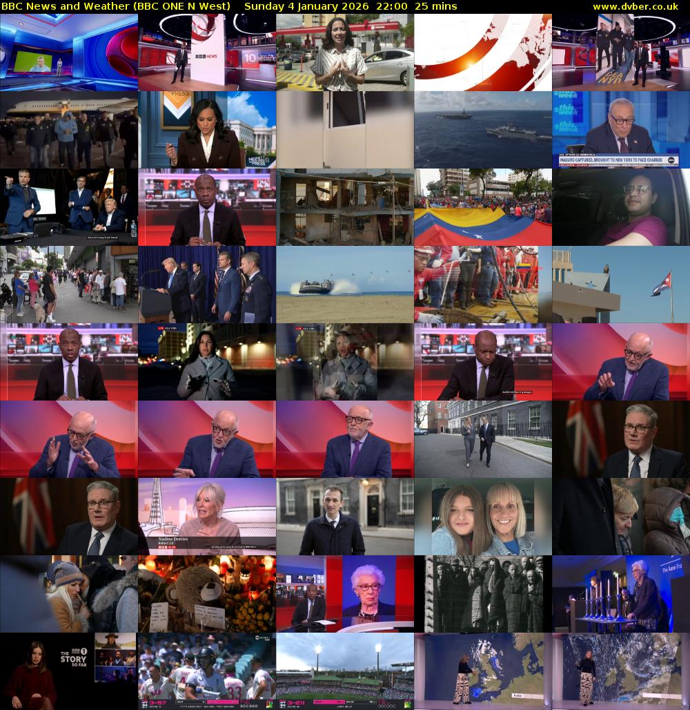 BBC News and Weather (BBC ONE N West) Sunday 4 January 2026 22:00 - 22:25