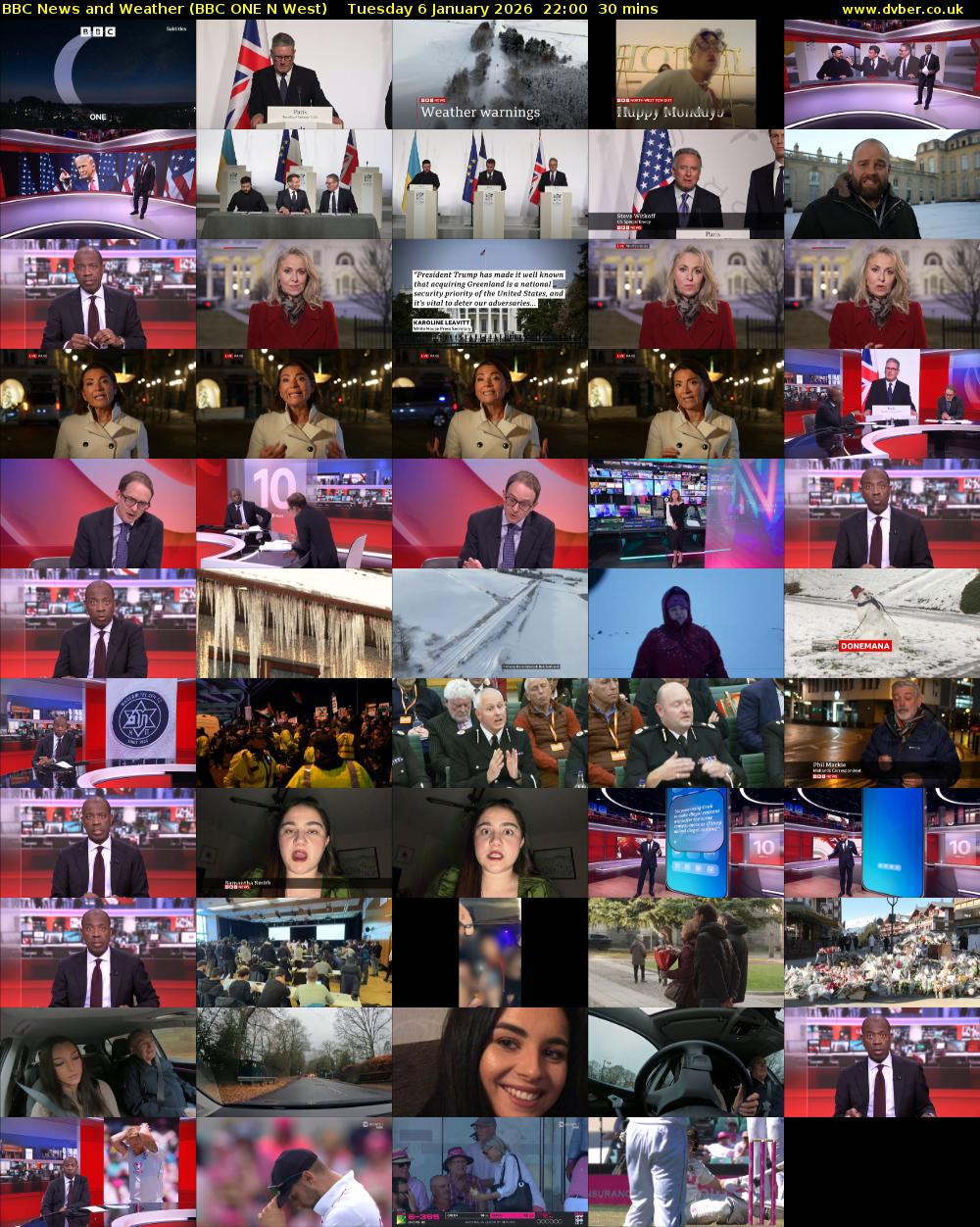 BBC News and Weather (BBC ONE N West) Tuesday 6 January 2026 22:00 - 22:30
