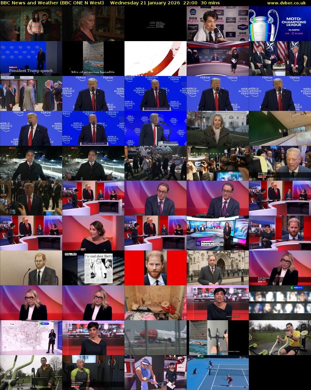 BBC News and Weather (BBC ONE N West) Wednesday 21 January 2026 22:00 - 22:30