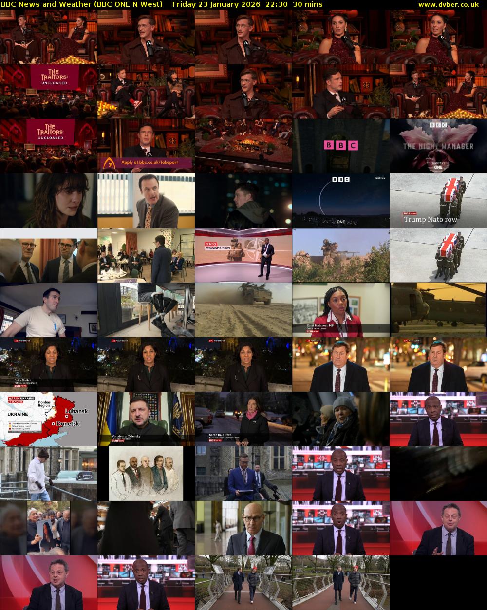 BBC News and Weather (BBC ONE N West) Friday 23 January 2026 22:30 - 23:00
