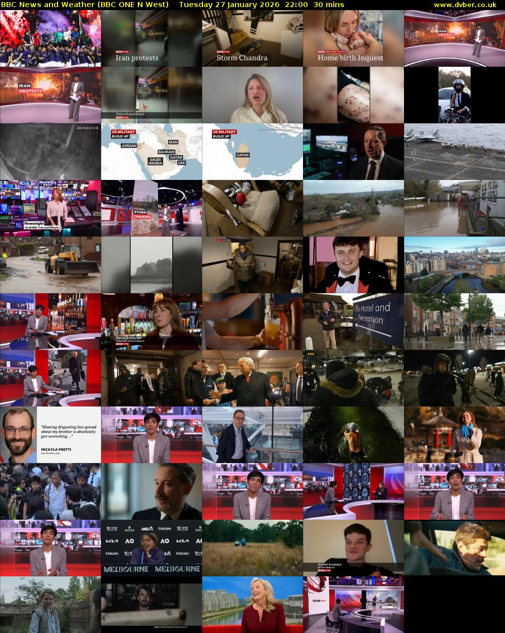 BBC News and Weather (BBC ONE N West) Tuesday 27 January 2026 22:00 - 22:30