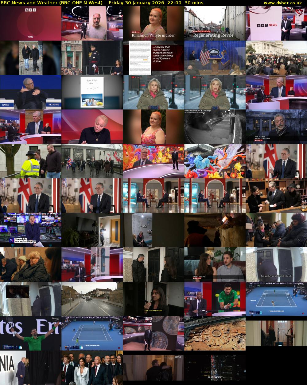 BBC News and Weather (BBC ONE N West) Friday 30 January 2026 22:00 - 22:30