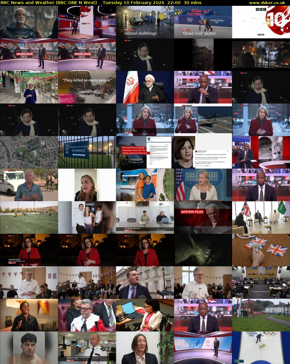 BBC News and Weather (BBC ONE N West) Tuesday 10 February 2026 22:00 - 22:30