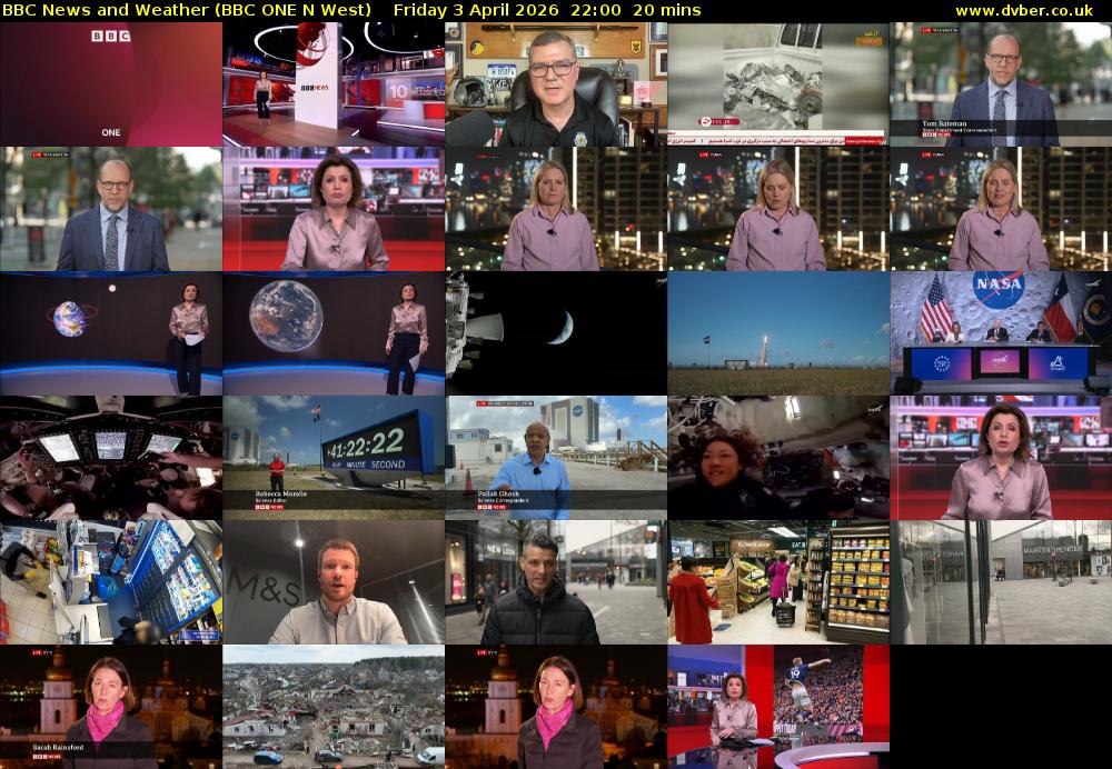 BBC News and Weather (BBC ONE N West) Friday 3 April 2026 22:00 - 22:20