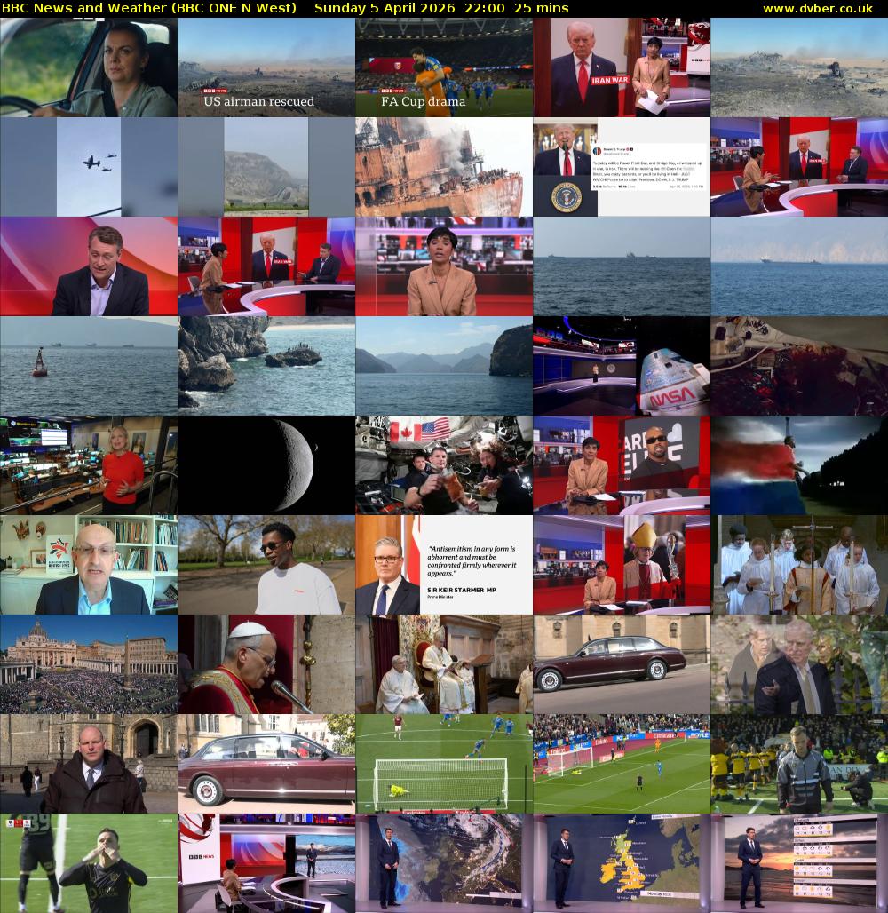 BBC News and Weather (BBC ONE N West) Sunday 5 April 2026 22:00 - 22:25