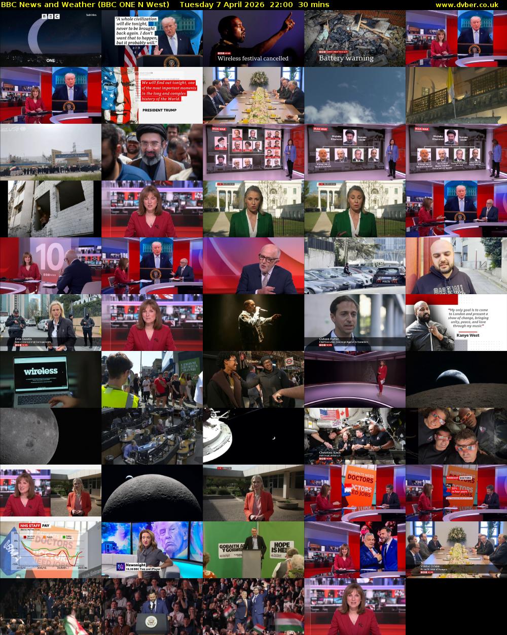 BBC News and Weather (BBC ONE N West) Tuesday 7 April 2026 22:00 - 22:30