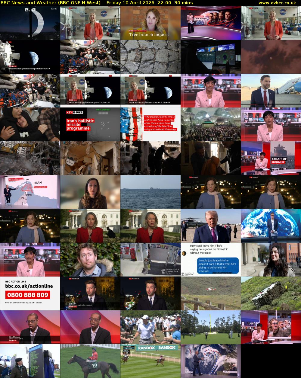 BBC News and Weather (BBC ONE N West) Friday 10 April 2026 22:00 - 22:30
