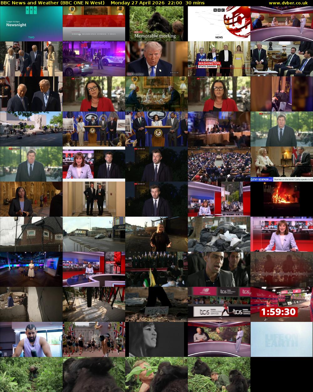 BBC News and Weather (BBC ONE N West) Monday 27 April 2026 22:00 - 22:30