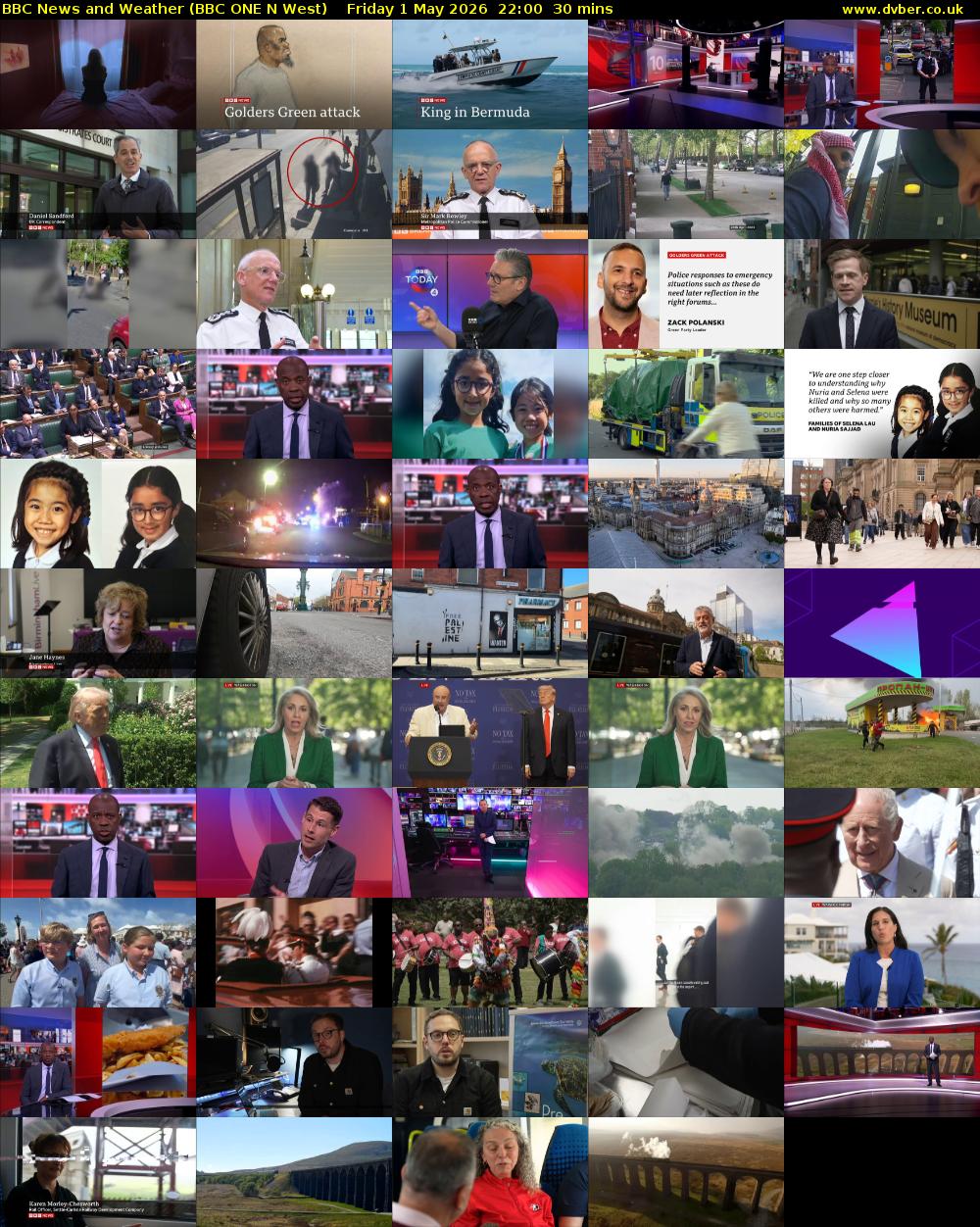 BBC News and Weather (BBC ONE N West) Friday 1 May 2026 22:00 - 22:30